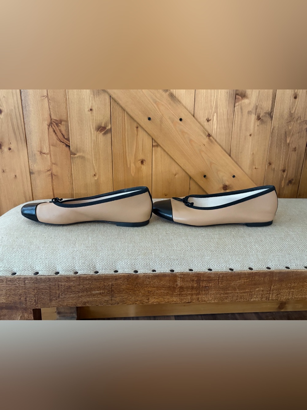 J. Crew Cap Toe Ballet Flats in Tan and Black | Size 8 - Picture 6 of 10